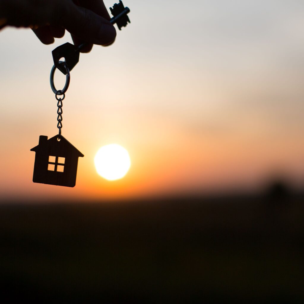 Estate agent in Cornwall handing over keys